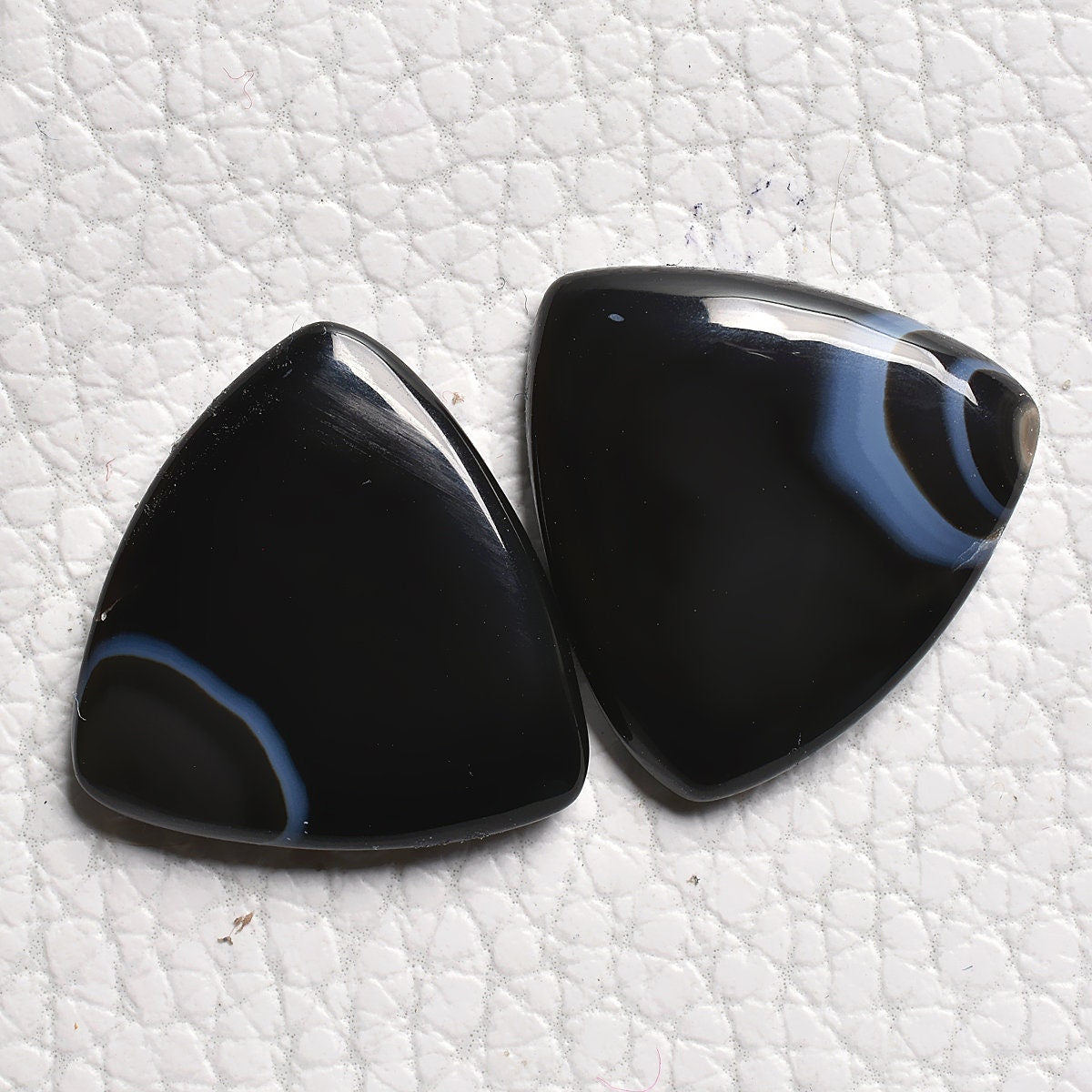 Natural Black Banded Agate Matching Pair - Perfect Gemstones for Earrings