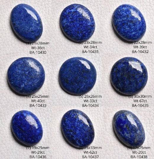 Blue Lapis Lazuli Gemstone Cabochon - Natural Round, Oval, and Pear Shape Lapis Gemstone