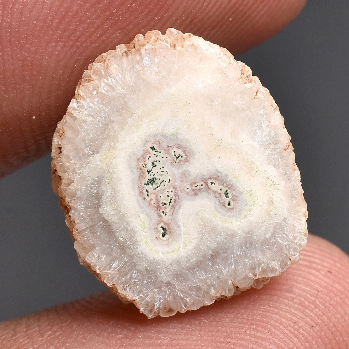 White Solar Quartz Slice Gemstone - Natural Druzy Cabochon at Wholesale Price