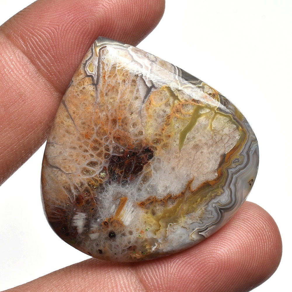 Texture Crazy Lace Cabochon - Unique Hand-Polished Gemstone for Jewelry