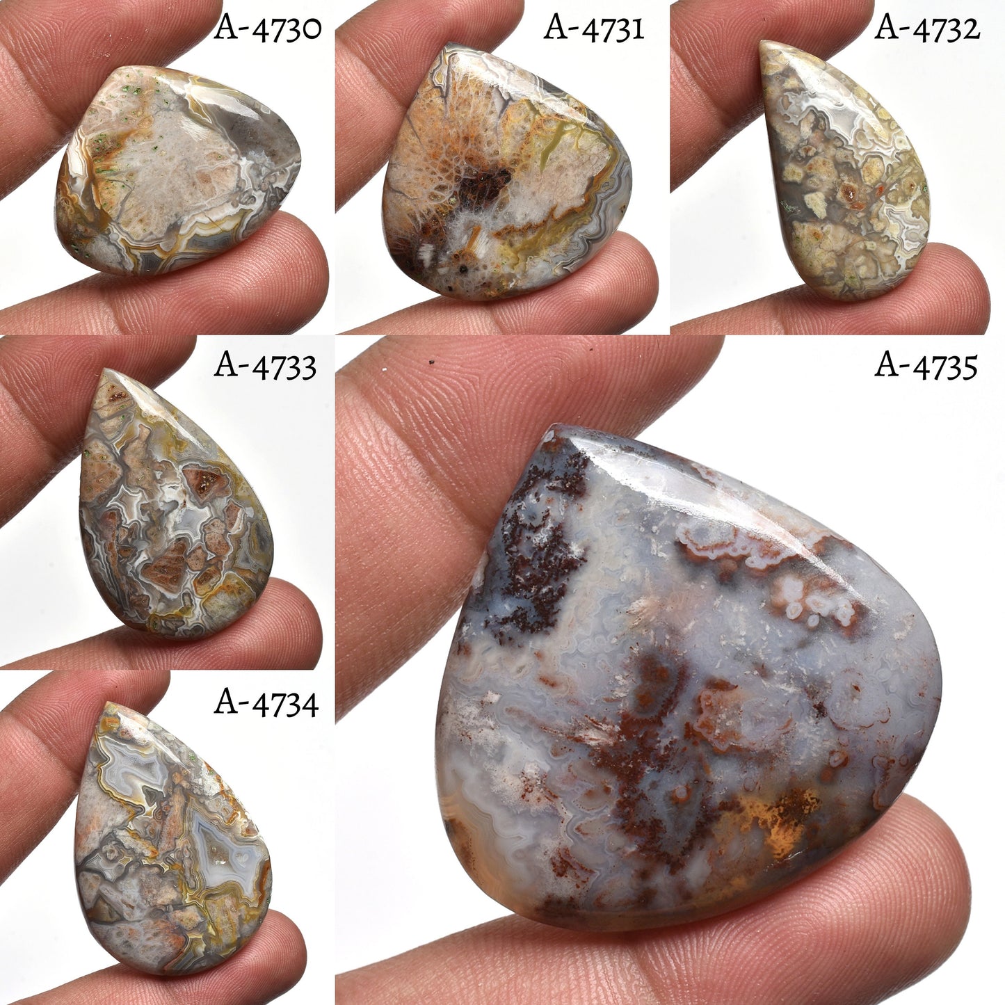 Texture Crazy Lace Cabochon - Unique Hand-Polished Gemstone for Jewelry