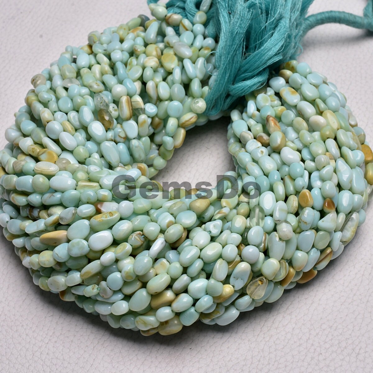 Peruvian Opal Nugget Beads 12-Inch Strand, Blue Opal Plain Tiny Gemstone