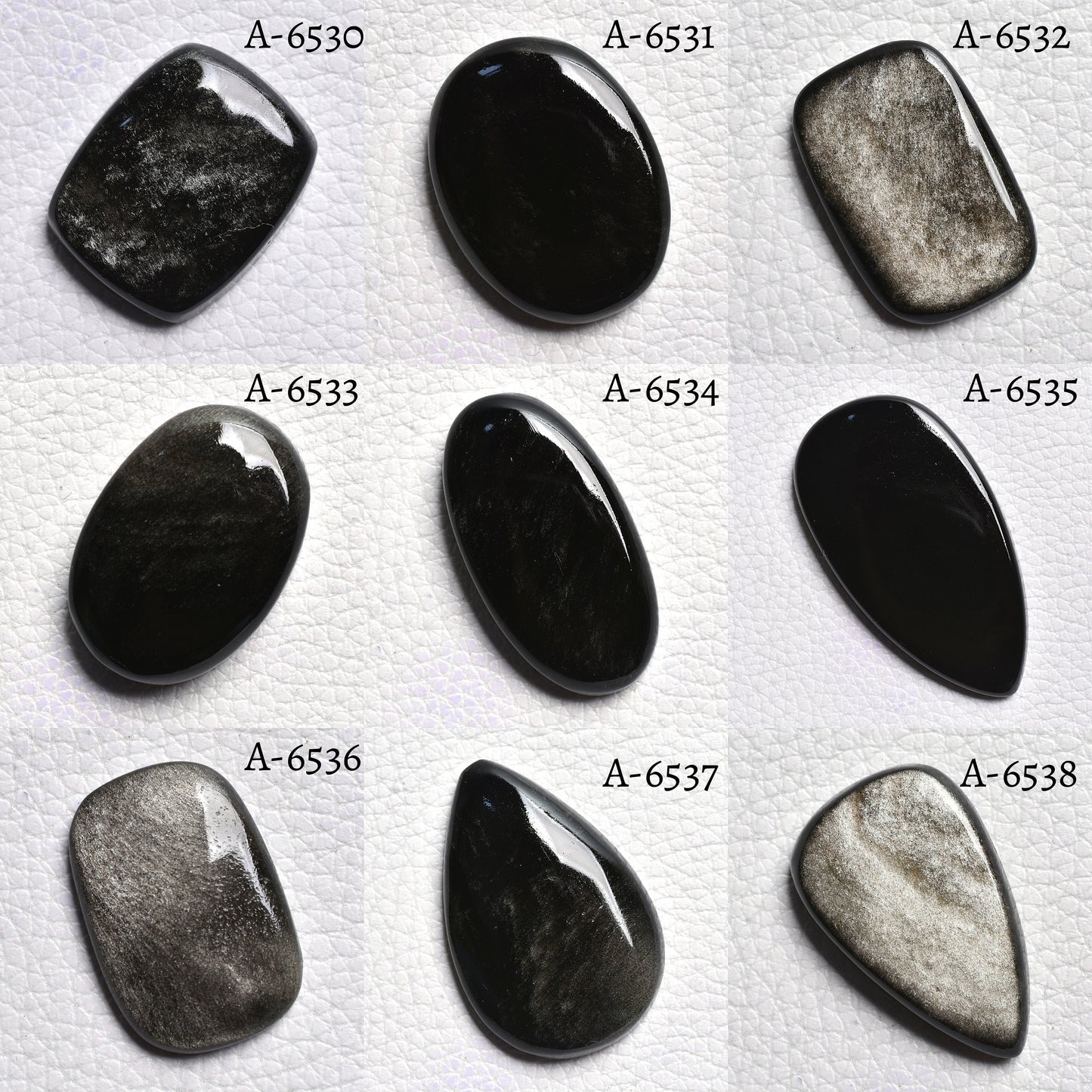 Natural Silver Sheen Obsidian Cabochon - Black Obsidian Loose Gemstone Crystal