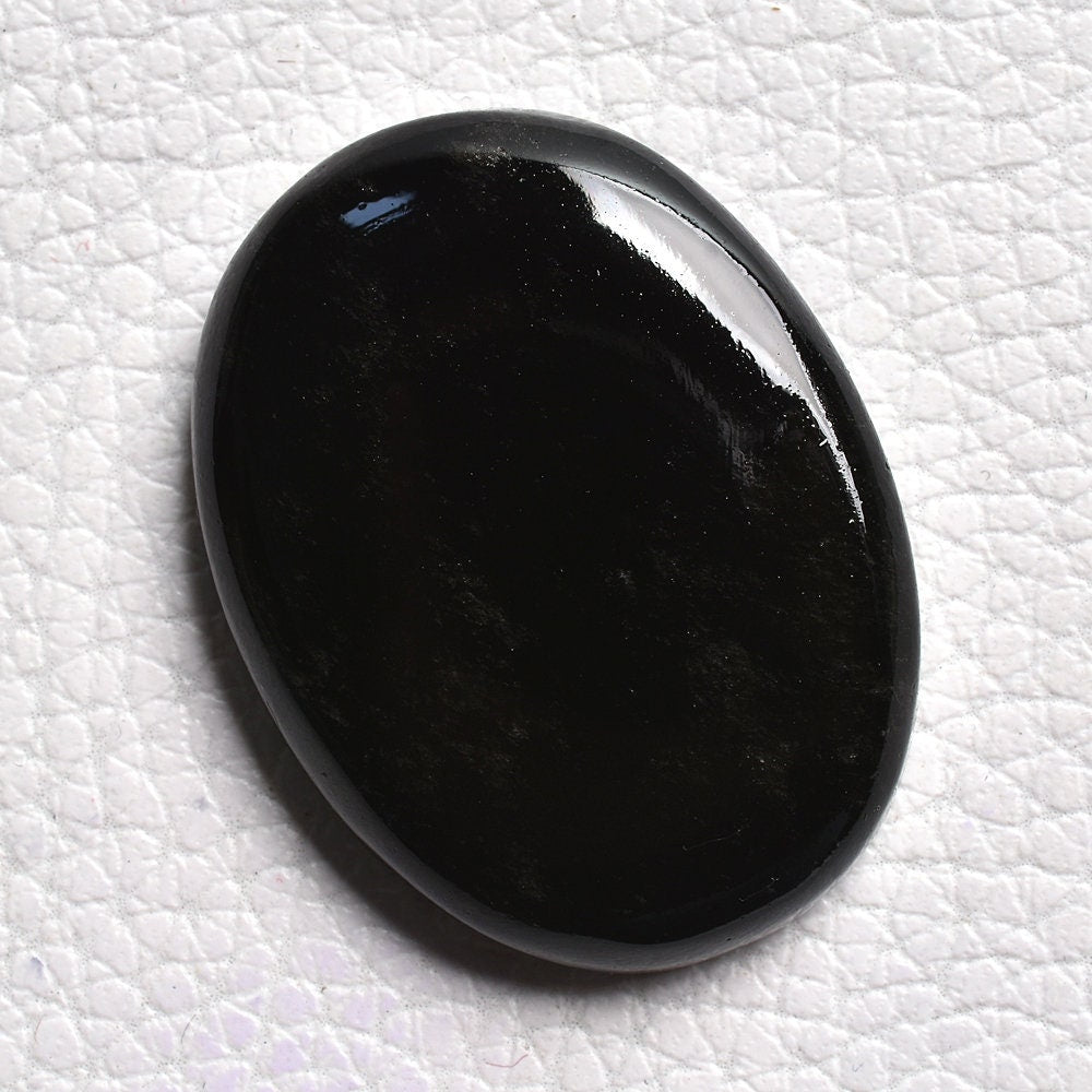 Natural Silver Sheen Obsidian Cabochon - Black Obsidian Loose Gemstone Crystal