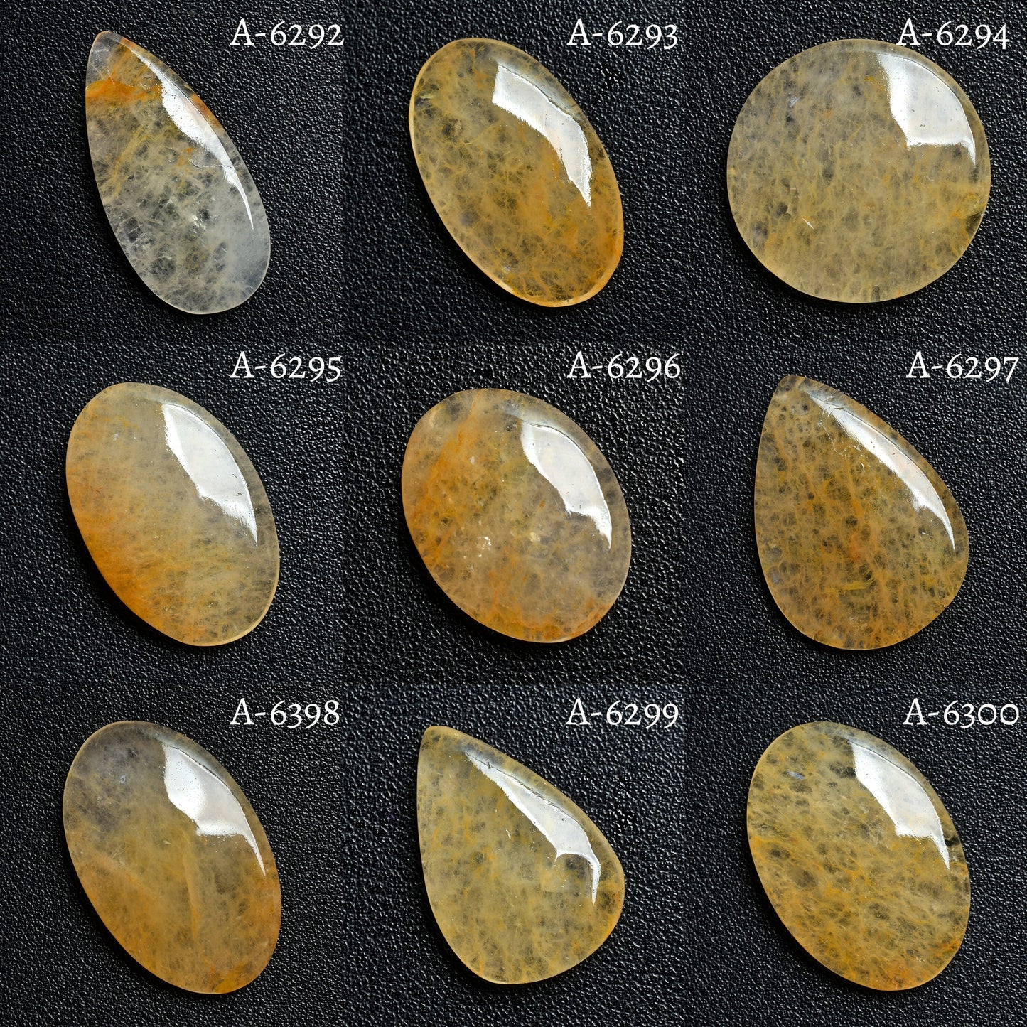 Wholesale Mix Orange Jade Cabochon - Flat Back Natural Oval & Pear Shape Jade Gemstones