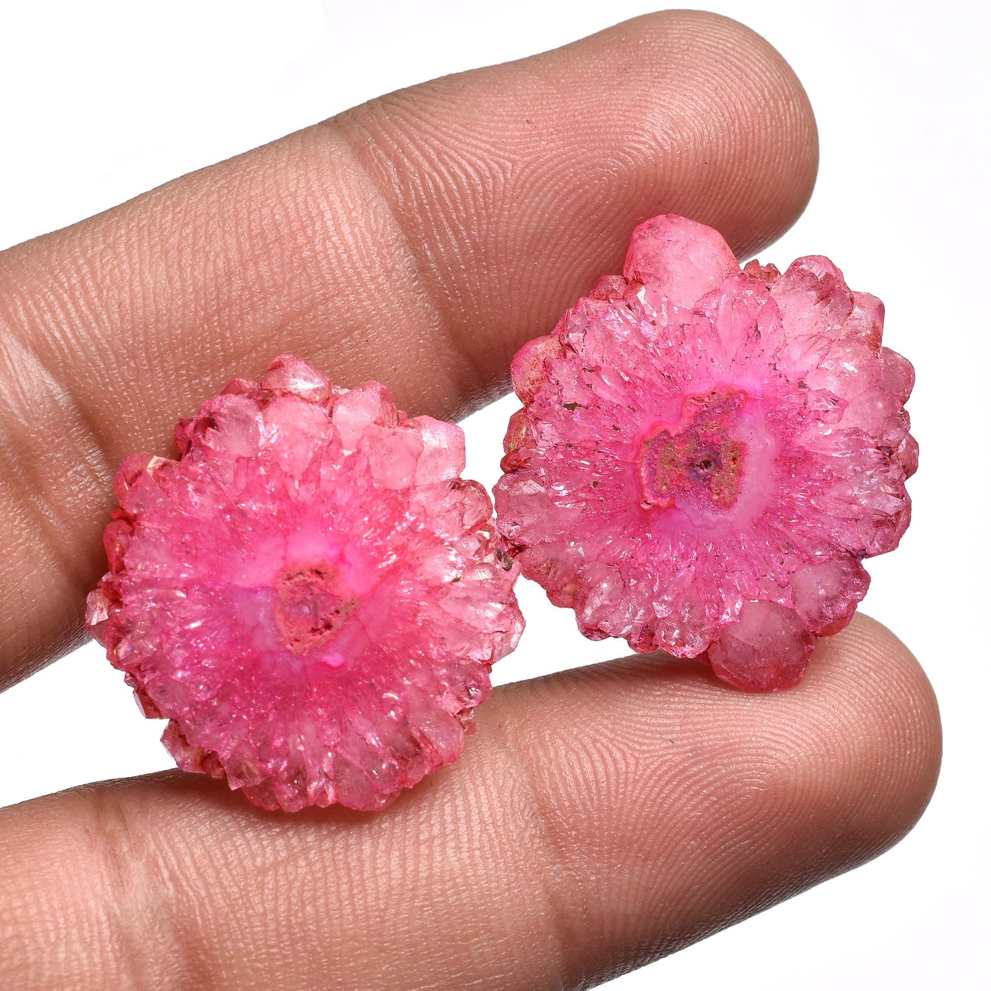Colorful Solar Quartz Earrings - Fancy Shape Stalactite Slice for DIY & Designer Jewelry