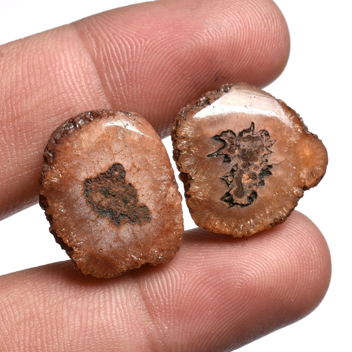 Solar Quartz Pairs - Yellow, Pink, Brown Stalactite Slice Gemstones for Earrings