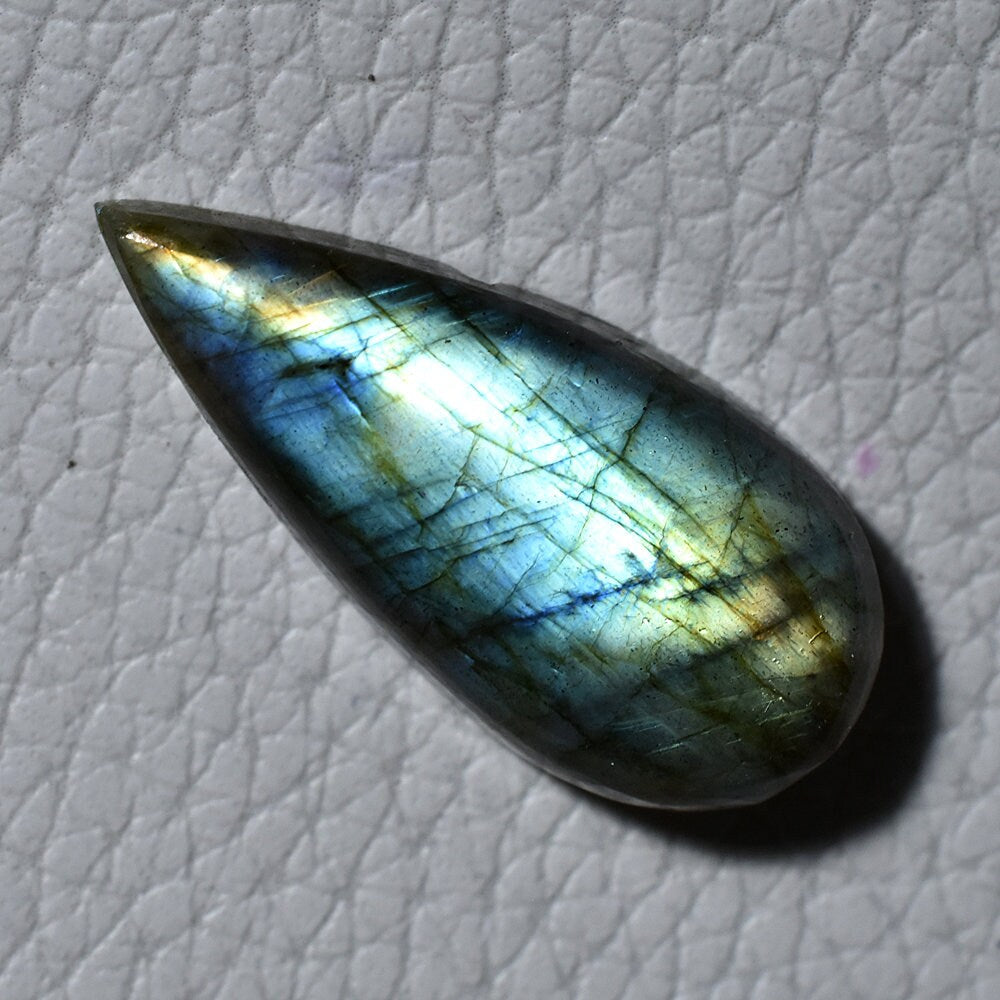 Blue Labradorite Flashy Cabochon - Pear Shape Gemstone for Jewelry Making
