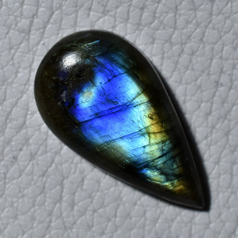Blue Labradorite Flashy Cabochon - Pear Shape Gemstone for Jewelry Making