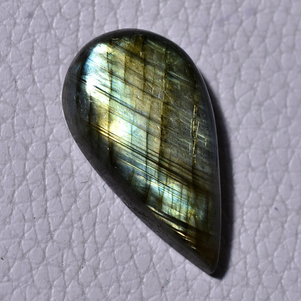 Blue Labradorite Flashy Cabochon - Pear Shape Gemstone for Jewelry Making
