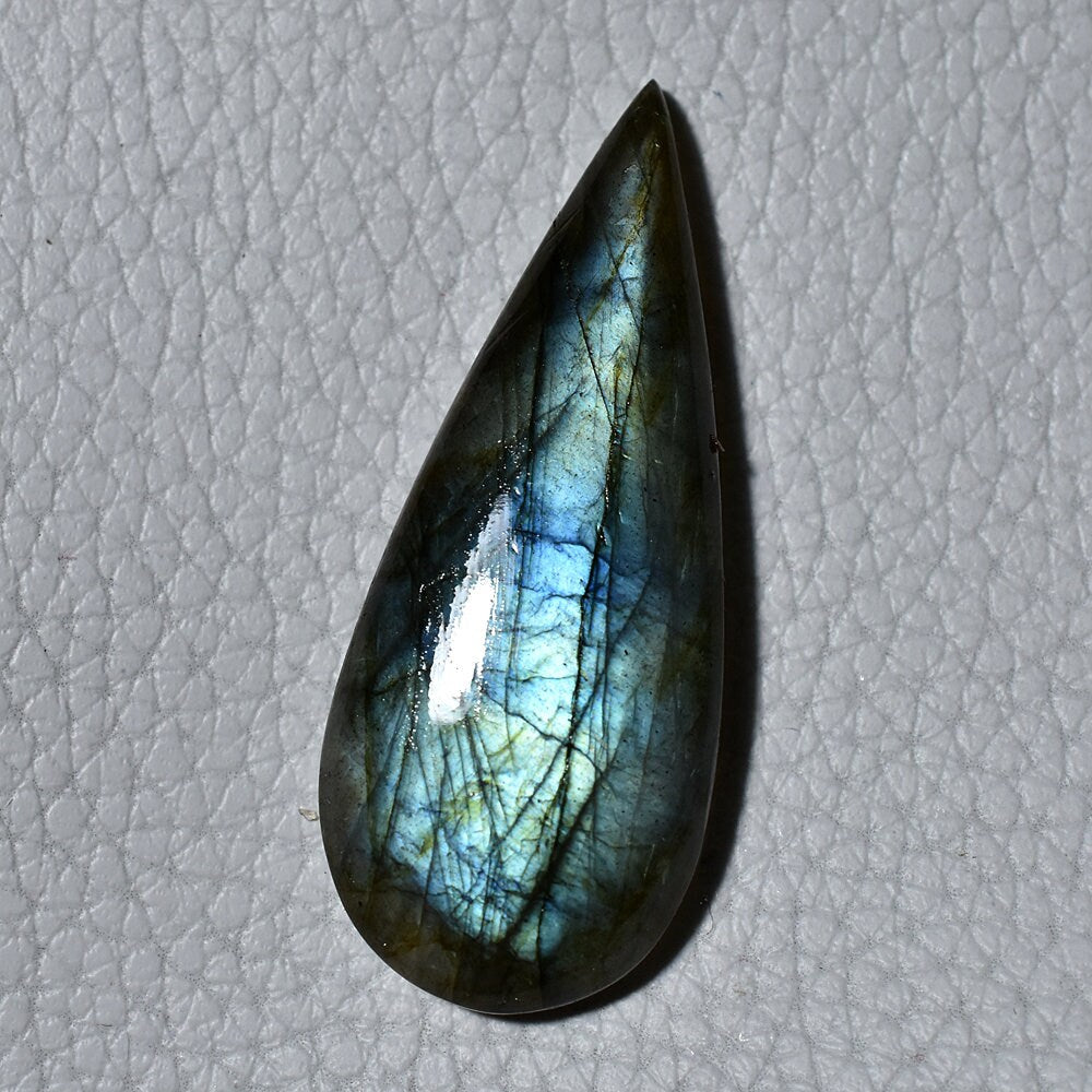Blue Labradorite Flashy Cabochon - Pear Shape Gemstone for Jewelry Making