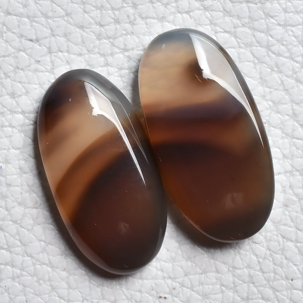 Montana Agate Pair - Natural Matching Cabochons, Agate Gemstone Pair, Stone Earring Set, Perfect for Earring Jewelry Making, Gemstone Gift