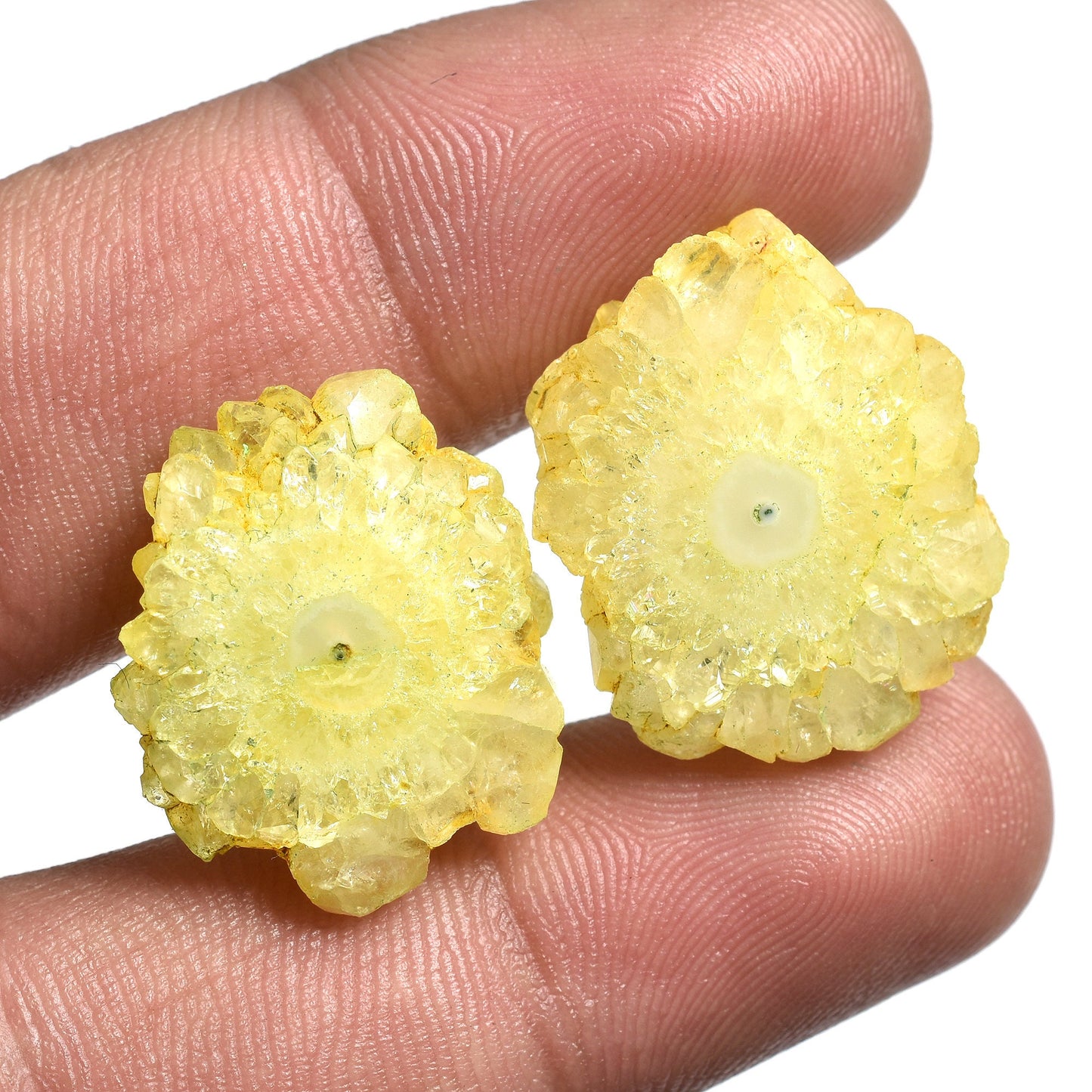 DIY Solar Quartz Pairs - Pink, Yellow, Brown Stalactite Slices for Earring Pair