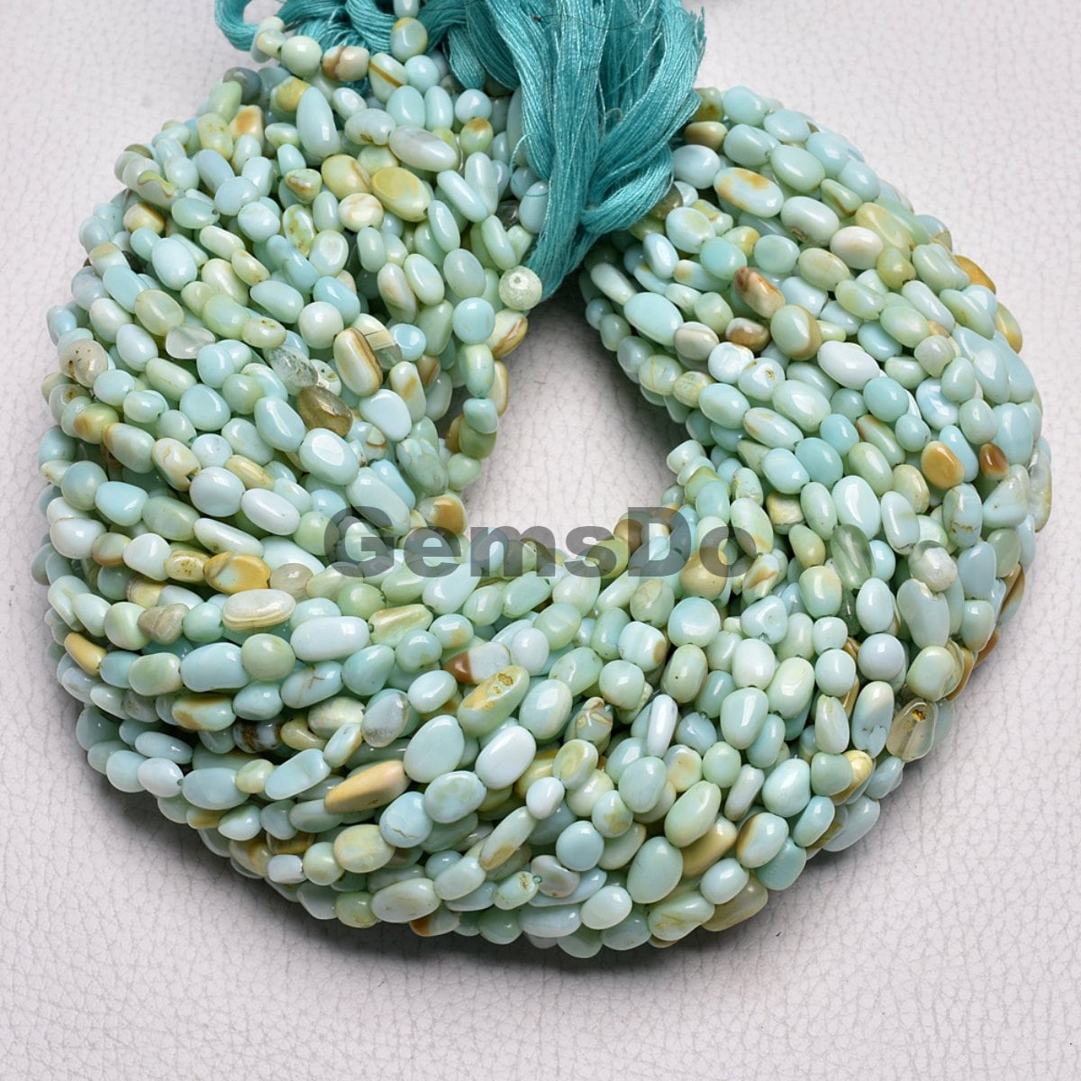 Peruvian Opal Nugget Beads 12-Inch Strand, Blue Opal Plain Tiny Gemstone