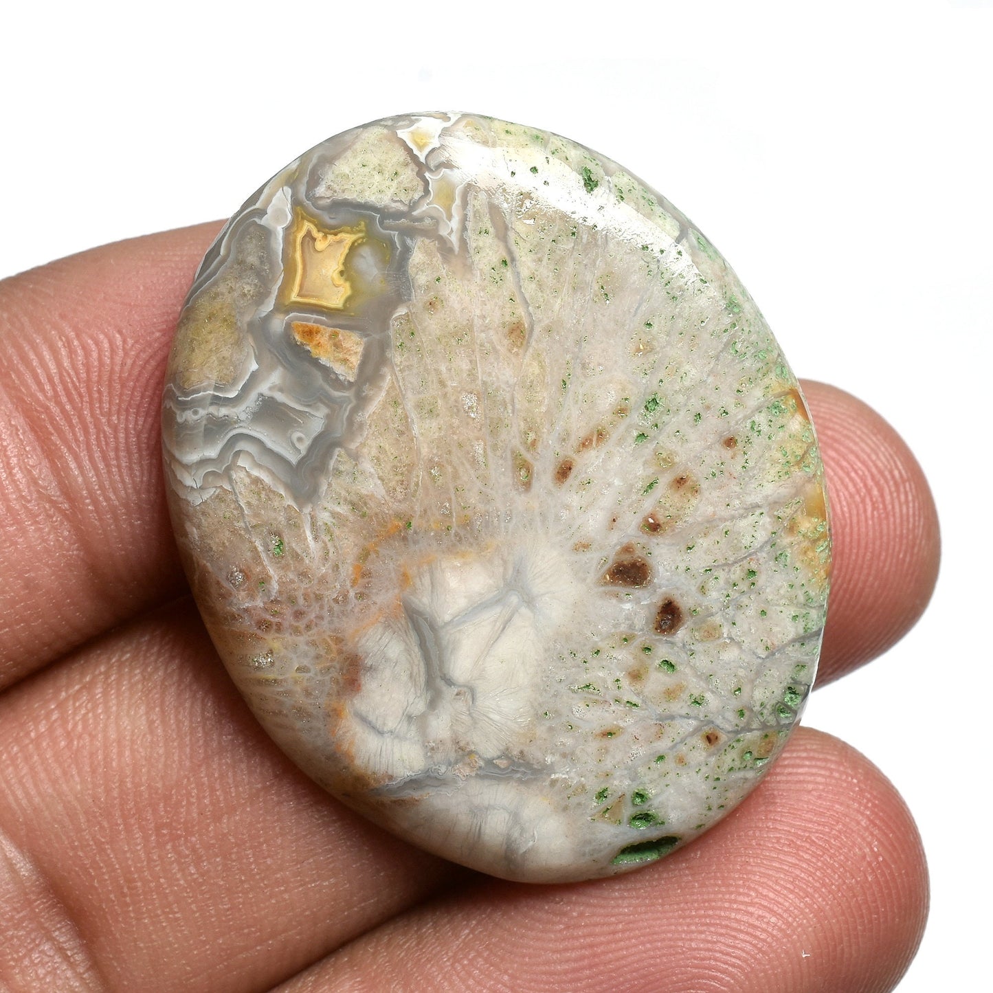 Grey Crazy Lace Agate Cabochon – Mixed Shape Designer Gemstone