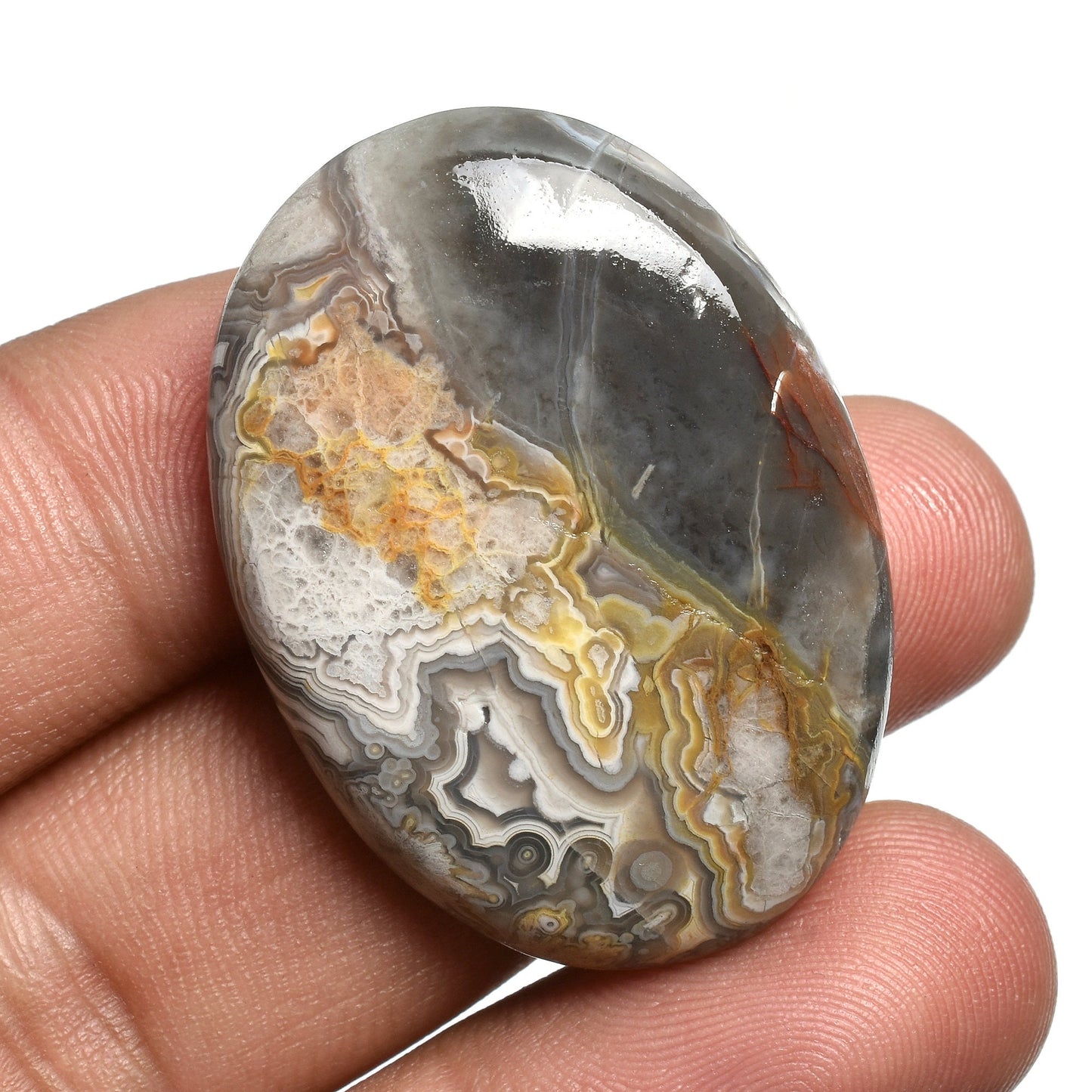 Mexican Natural Crazy Lace Agate Cabochons - Hand-Polished Wholesale Smooth Gemstone