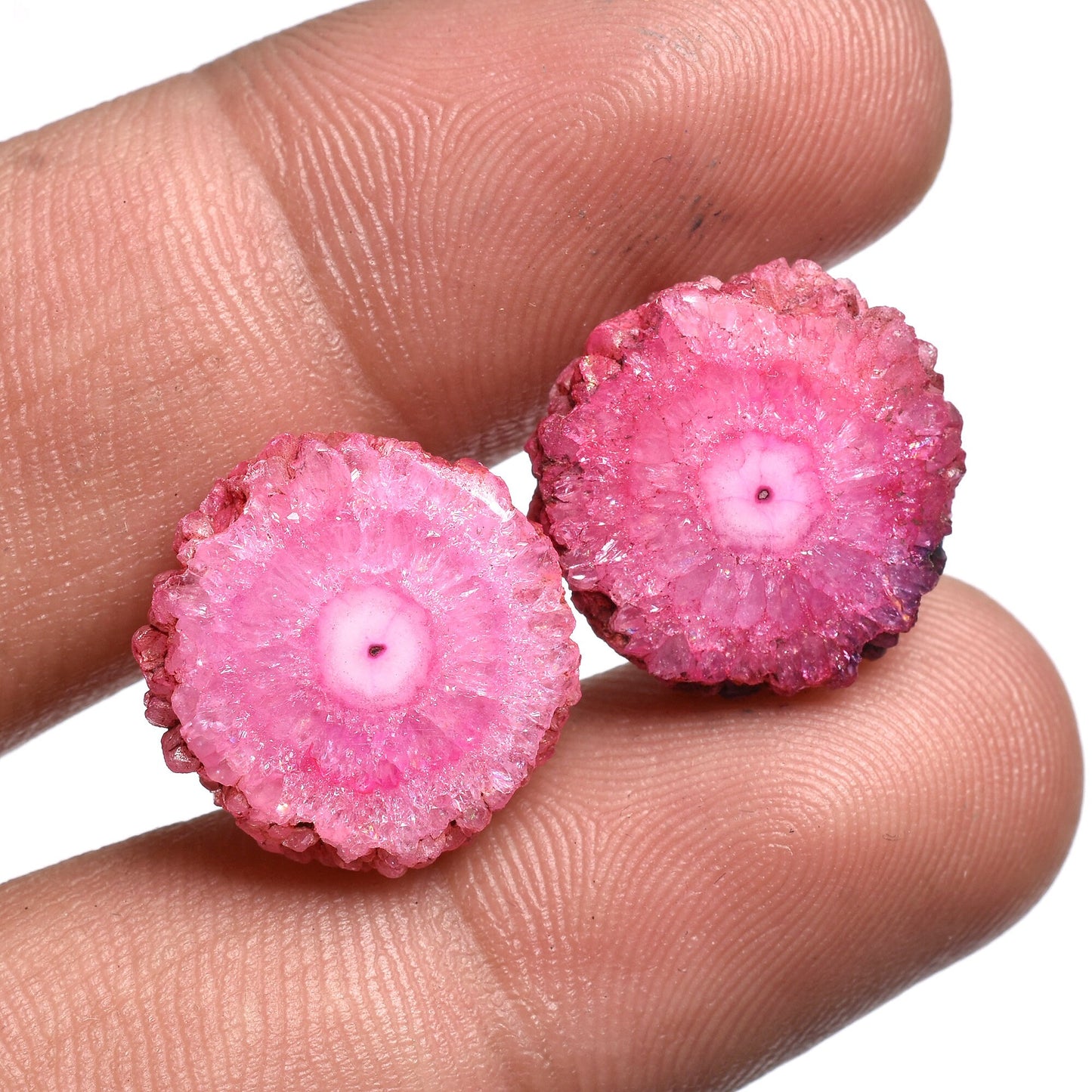 Solar Quartz Pairs - Yellow, Pink, Brown Stalactite Slice Gemstones for Earrings