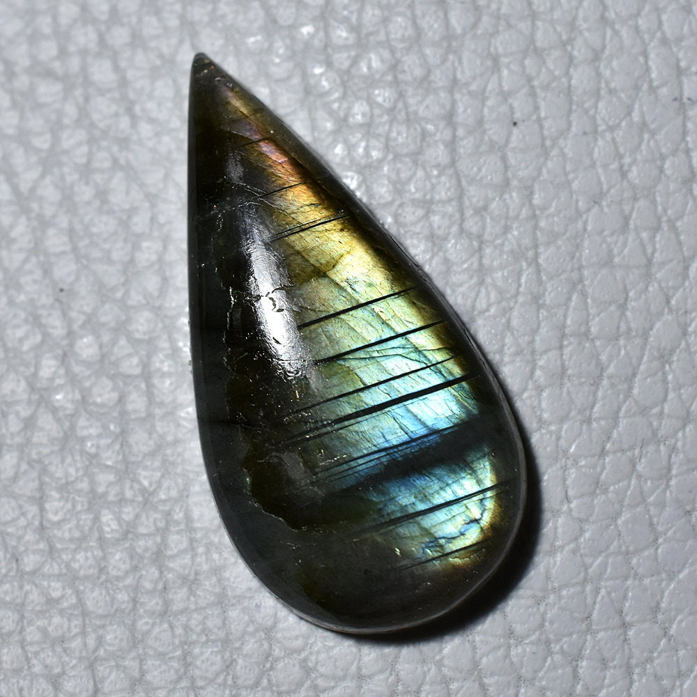 Captivating Labradorite Shaded Cabochon – Pear Shape Loose Gemstone for Jewelry