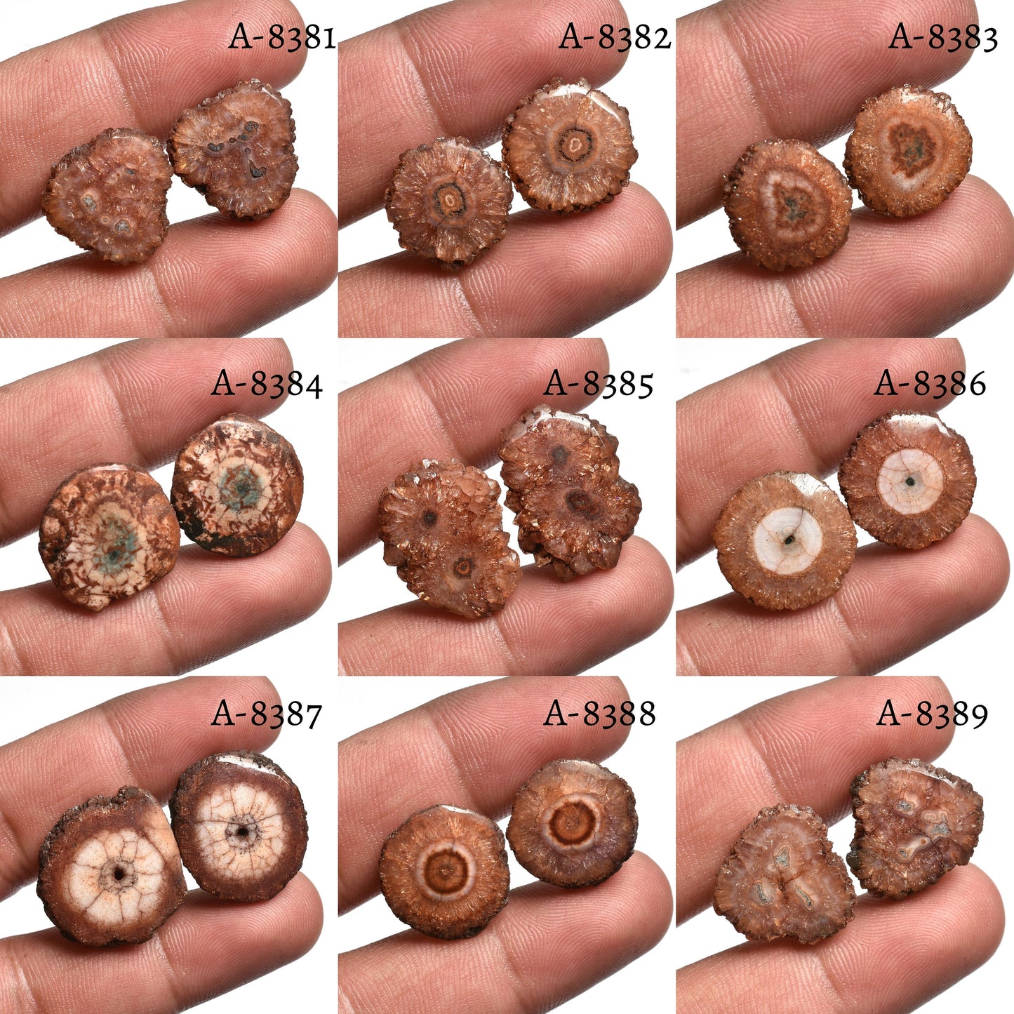 Brown Solar Quartz Pairs – Fancy Shape Stalactite Slice Loose Gemstone Pair