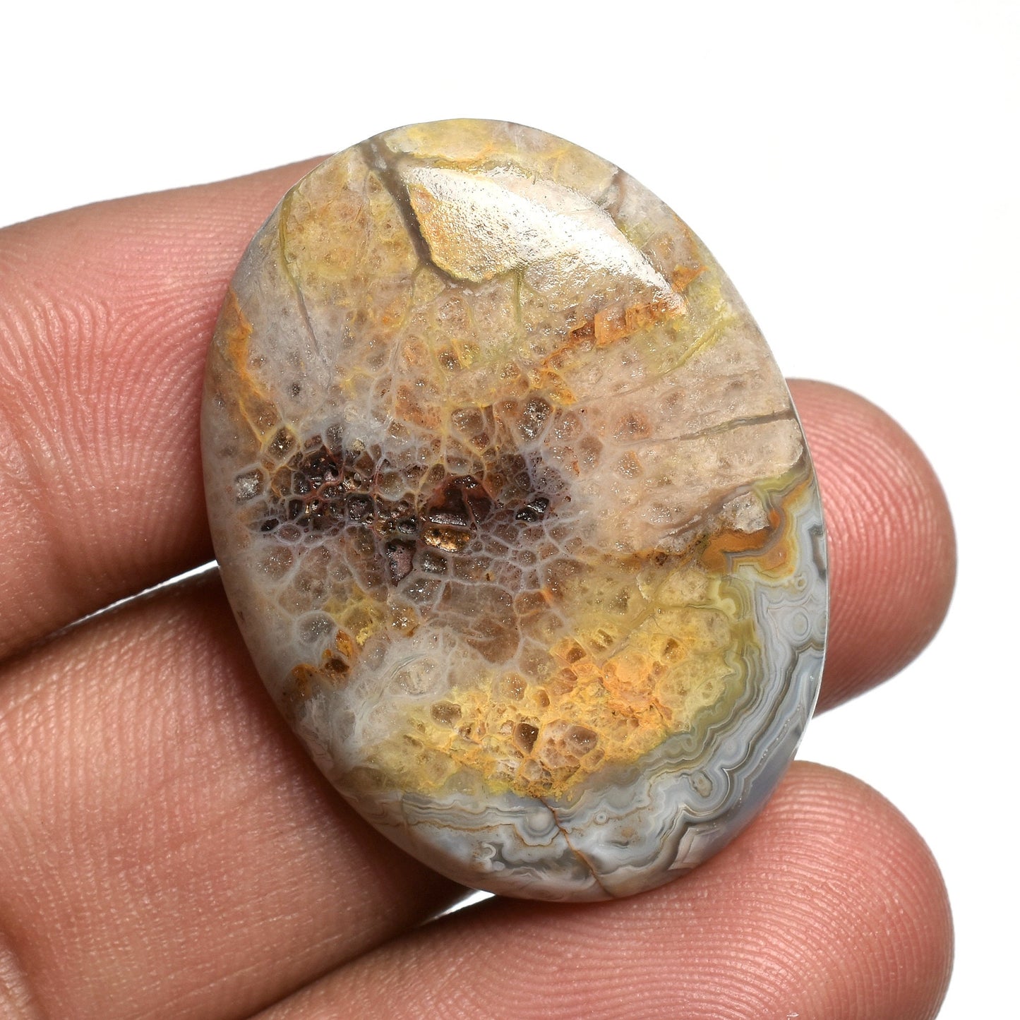 Natural Mexican Crazy Lace Agate Cabochon - Mixed Shape Designer Gemstone