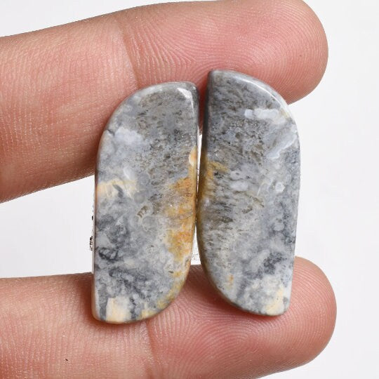 Natural Maligano Jasper Pair - Matched Pair Cabochons, Fancy Mix Shap