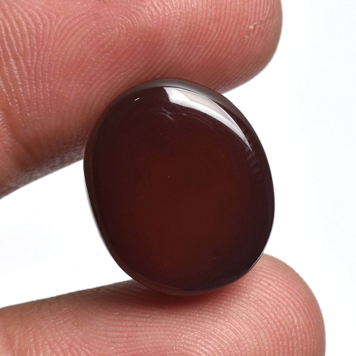 Red Onyx Gemstone Oval Cabochon - Small Onyx Loose Stone for ring