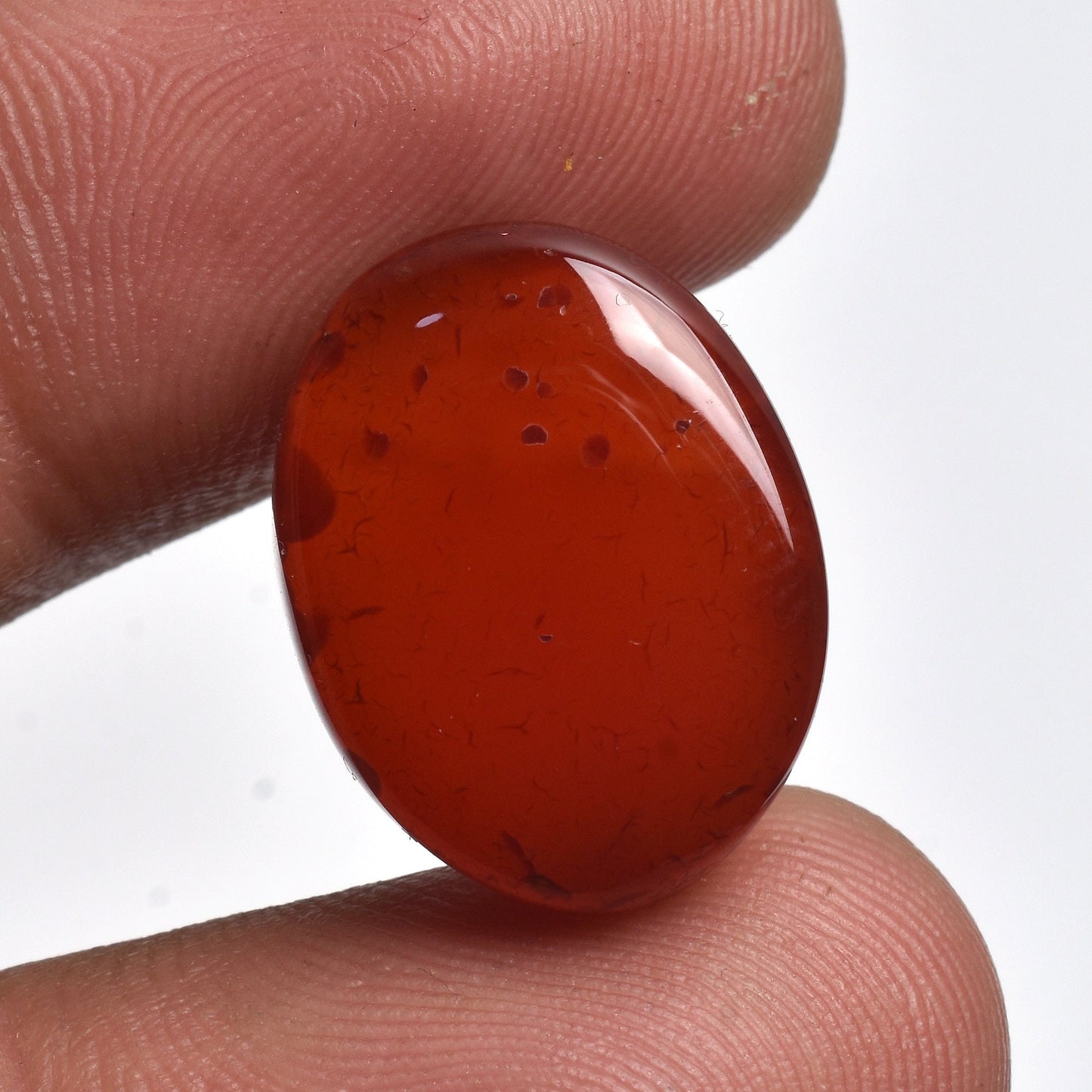 Red Onyx Gemstone Oval Cabochon - Small Onyx Loose Stone for ring