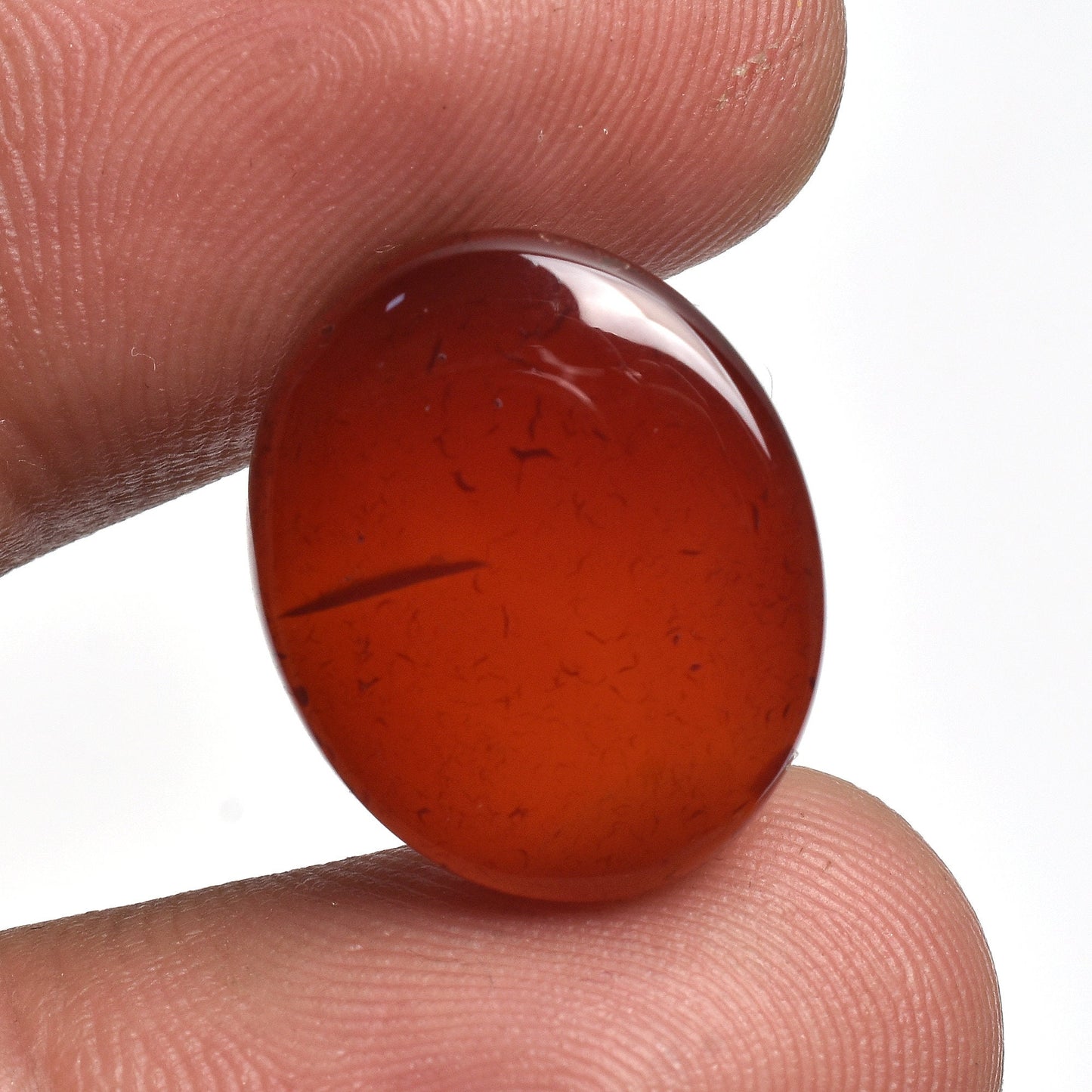 Red Onyx Gemstone Oval Cabochon - Small Onyx Loose Stone for ring