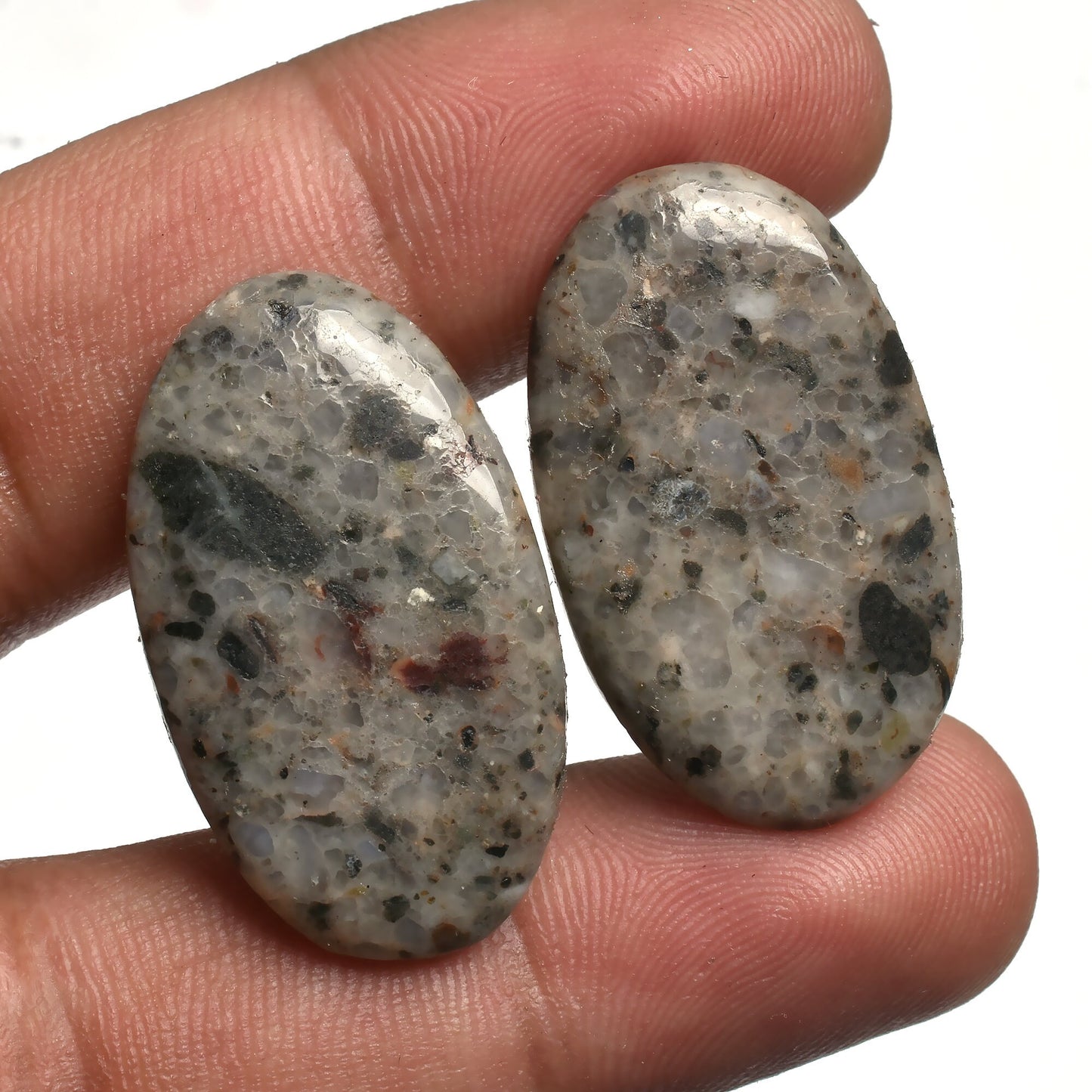 Natural Multi Jasper Gemstone Pairs - Fancy Matched Cabochons for Earrings