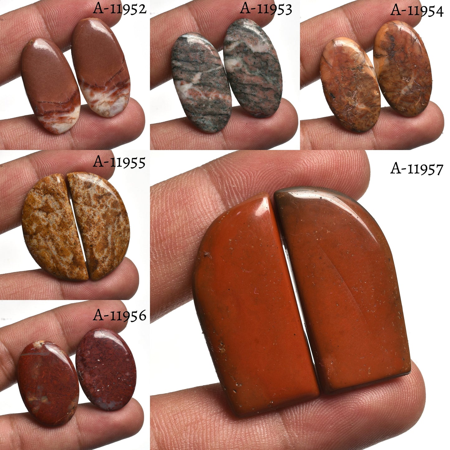 Natural Mix Gemstone Pairs - Smooth Jasper Healing Crystal for Earrings