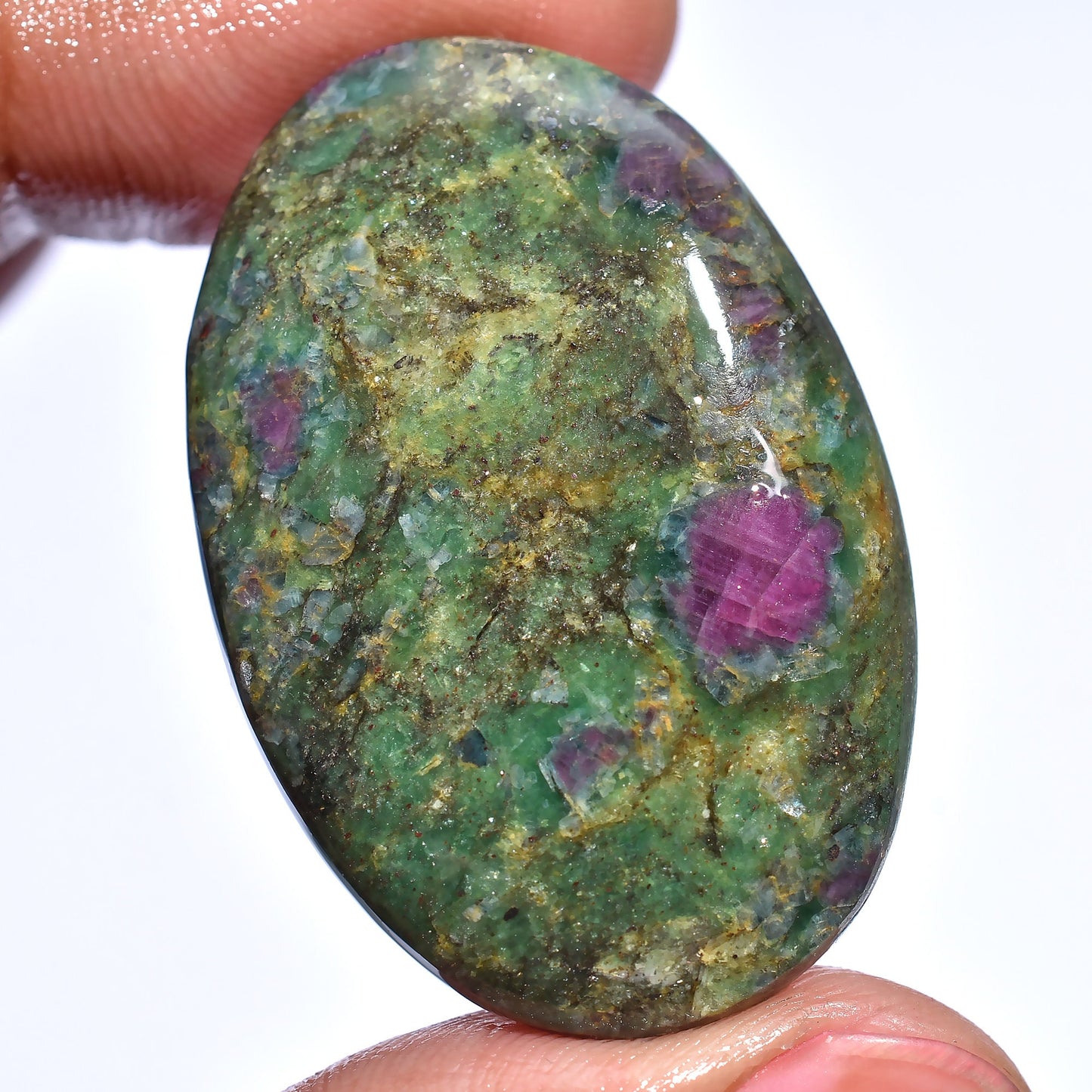 Rare Ruby Fuchsite cabochon, Natural Ruby Fuchsite Gemstone Cabochons, Loose Ruby Fuchsite, Wholesale Ruby Fuchsite Cabochons
