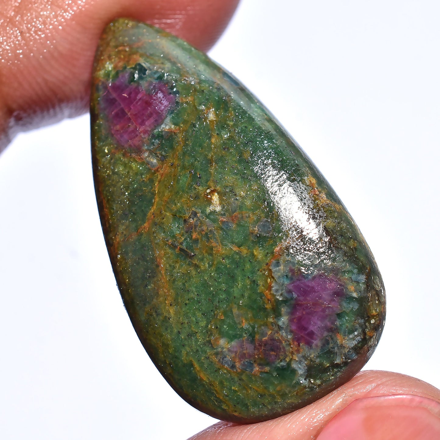Natural Ruby Fuchsite Cabochon – Mix Shape & Size Smooth Gemstones | Wholesale Ruby Fuchsite Cabochons