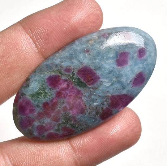Ruby Kyanite Gemstone - Oval Shape, Healing Crystal Loose Cabochon