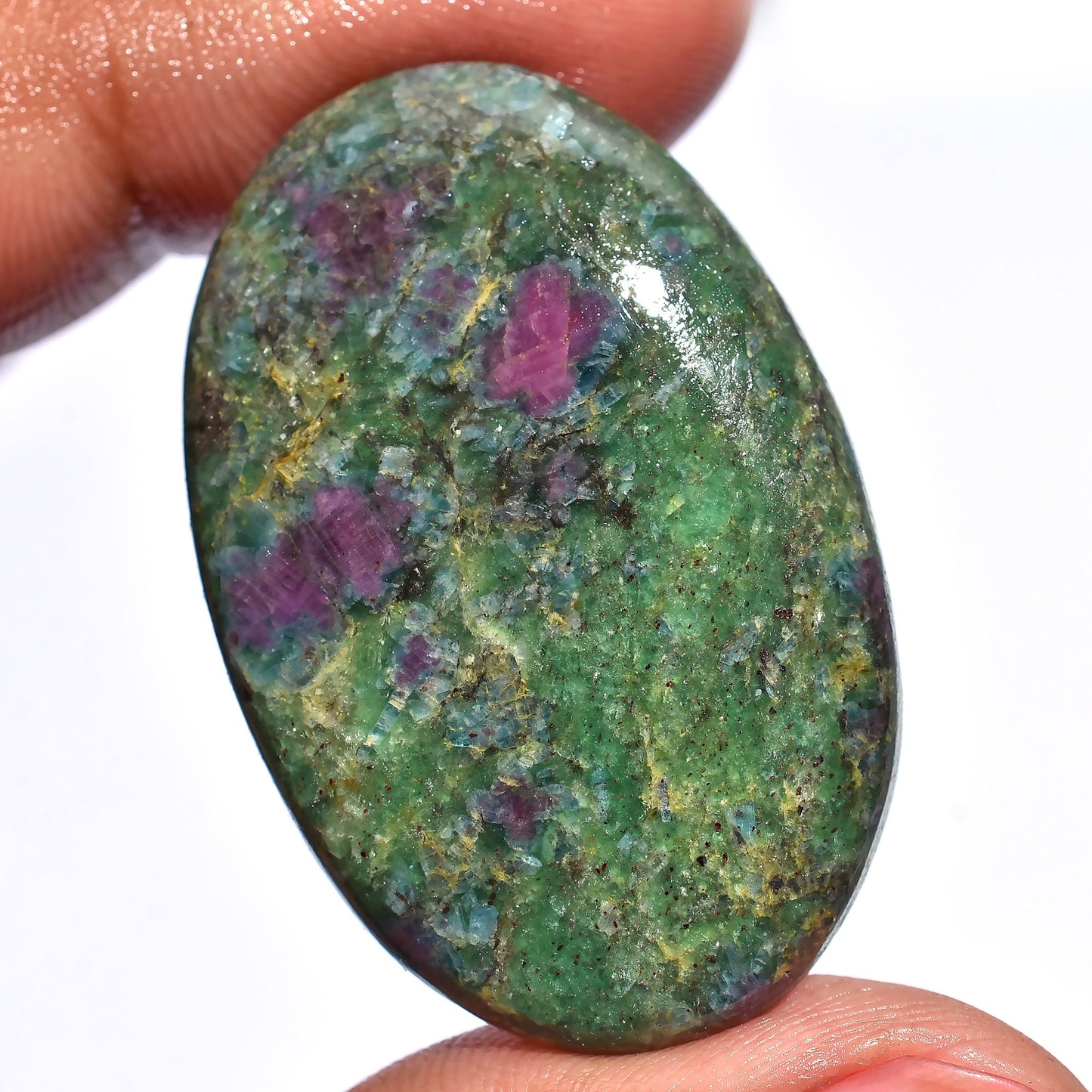 Natural Ruby Fuchsite Cabochon – Mix Shape & Size Smooth Gemstones | Wholesale Ruby Fuchsite Cabochons