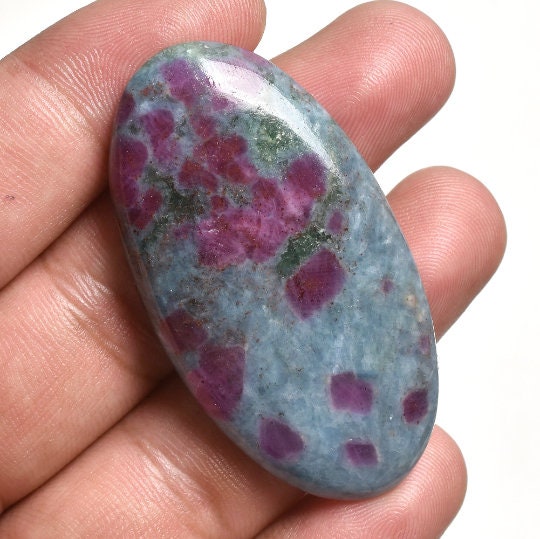 Ruby Kyanite Gemstone - Oval Shape, Healing Crystal Loose Cabochon
