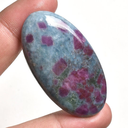 Ruby Kyanite Gemstone - Oval Shape, Healing Crystal Loose Cabochon