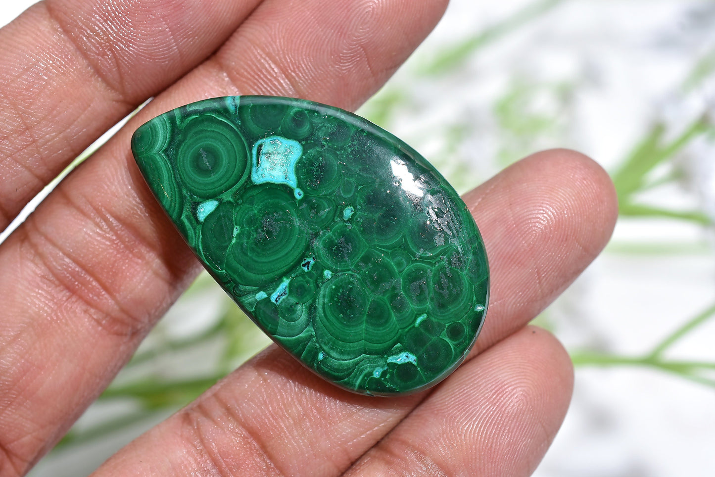 AAA Malachite Wholesale Cabochon - Fancy Shaped Flat Back Gemstone for Custom Jewelry