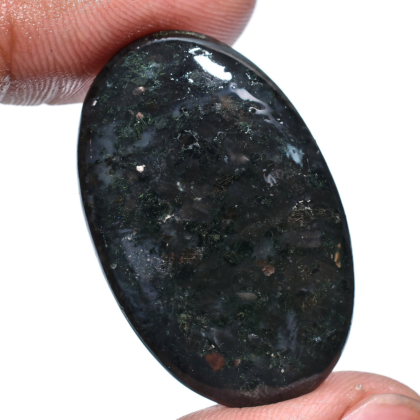 Top-Quality Nuummite Crystal Cabochon Lot - Golden Flashing Genuine Nuummite Stone
