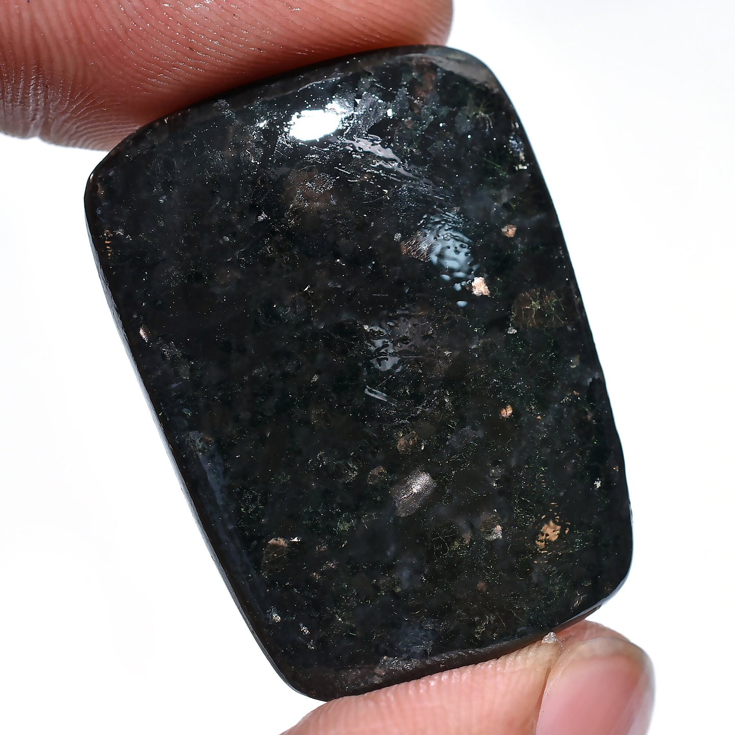 Top-Quality Nuummite Crystal Cabochon Lot - Golden Flashing Genuine Nuummite Stone