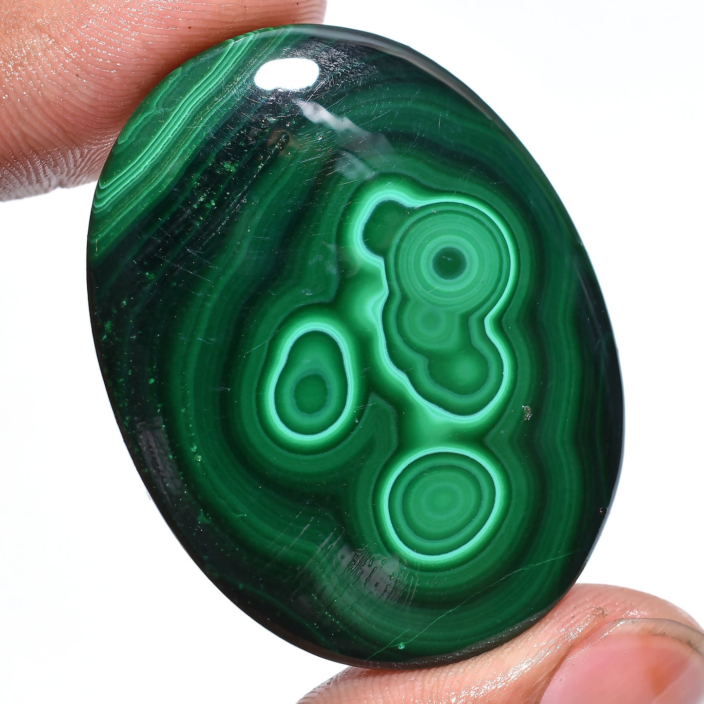 Unique Natural Malachite Cabochon - Oval Shaped Loose Gemstone for DIY Jewelry Making
