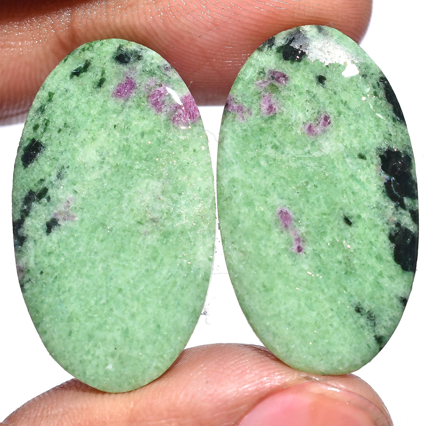Top Quality Ruby Zoisite Loose Gemstone Set - 100% Natural Fancy Cabochons for DIY Earrings