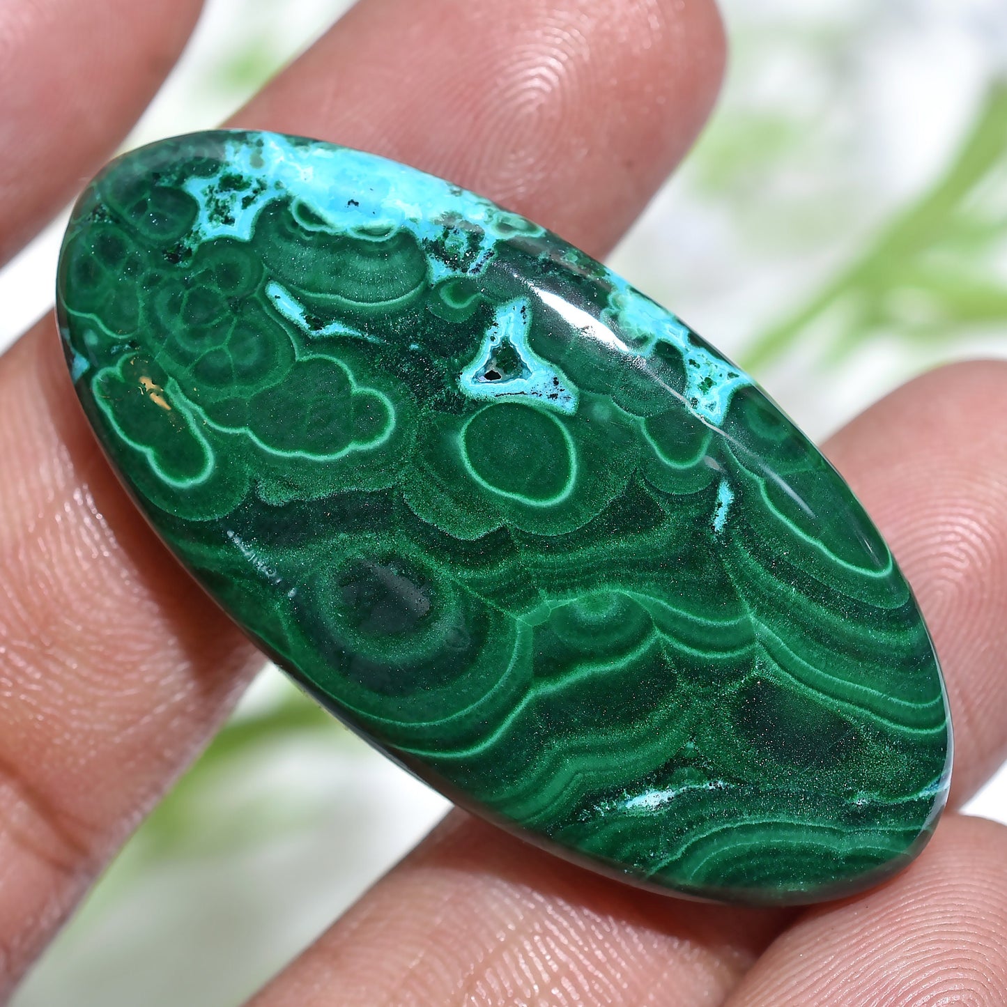 Desginer Malachite Oval Cabochon - Top Quality Smooth Green Gemstone