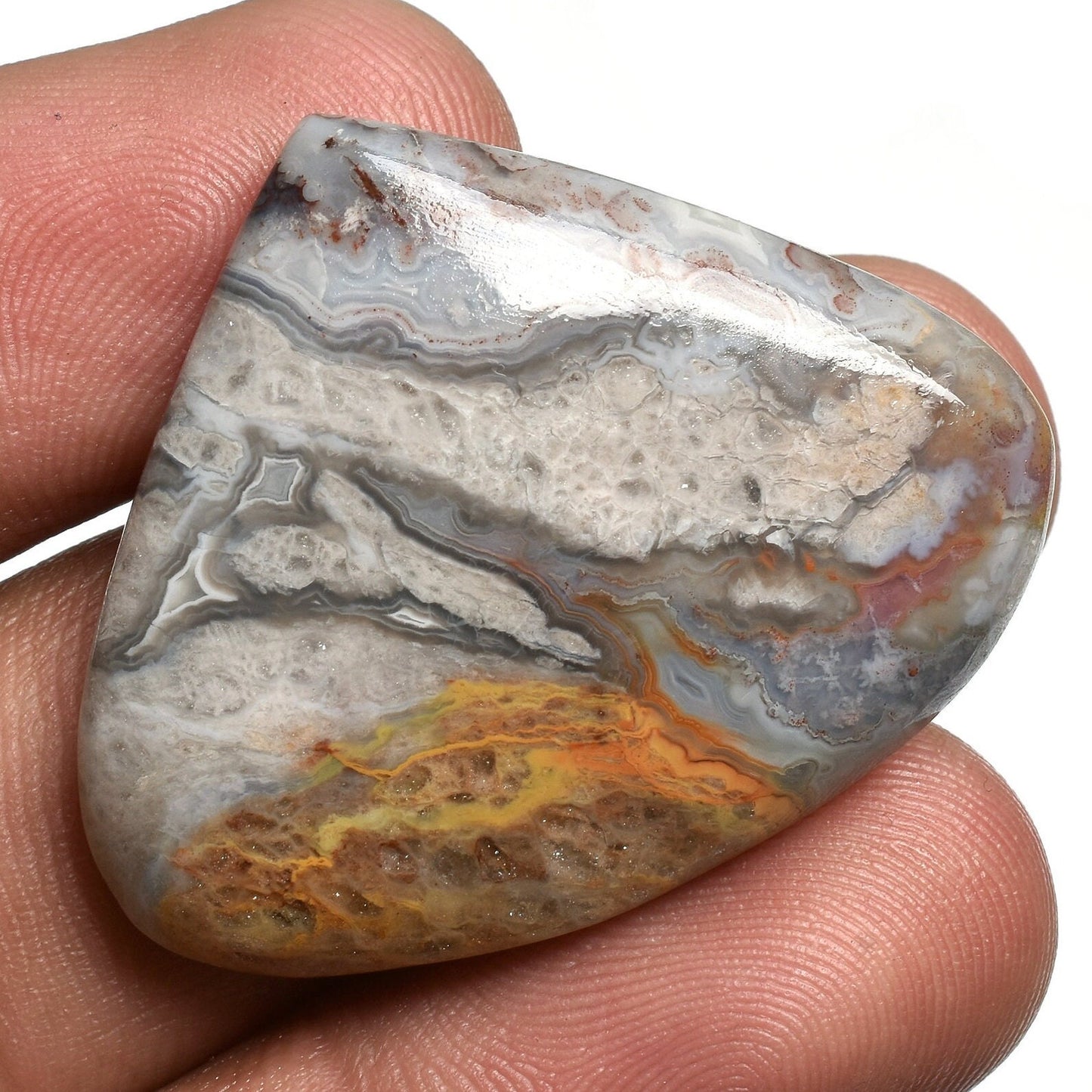 Mexican Natural Crazy Lace Agate Cabochons - Hand-Polished Wholesale Smooth Gemstone
