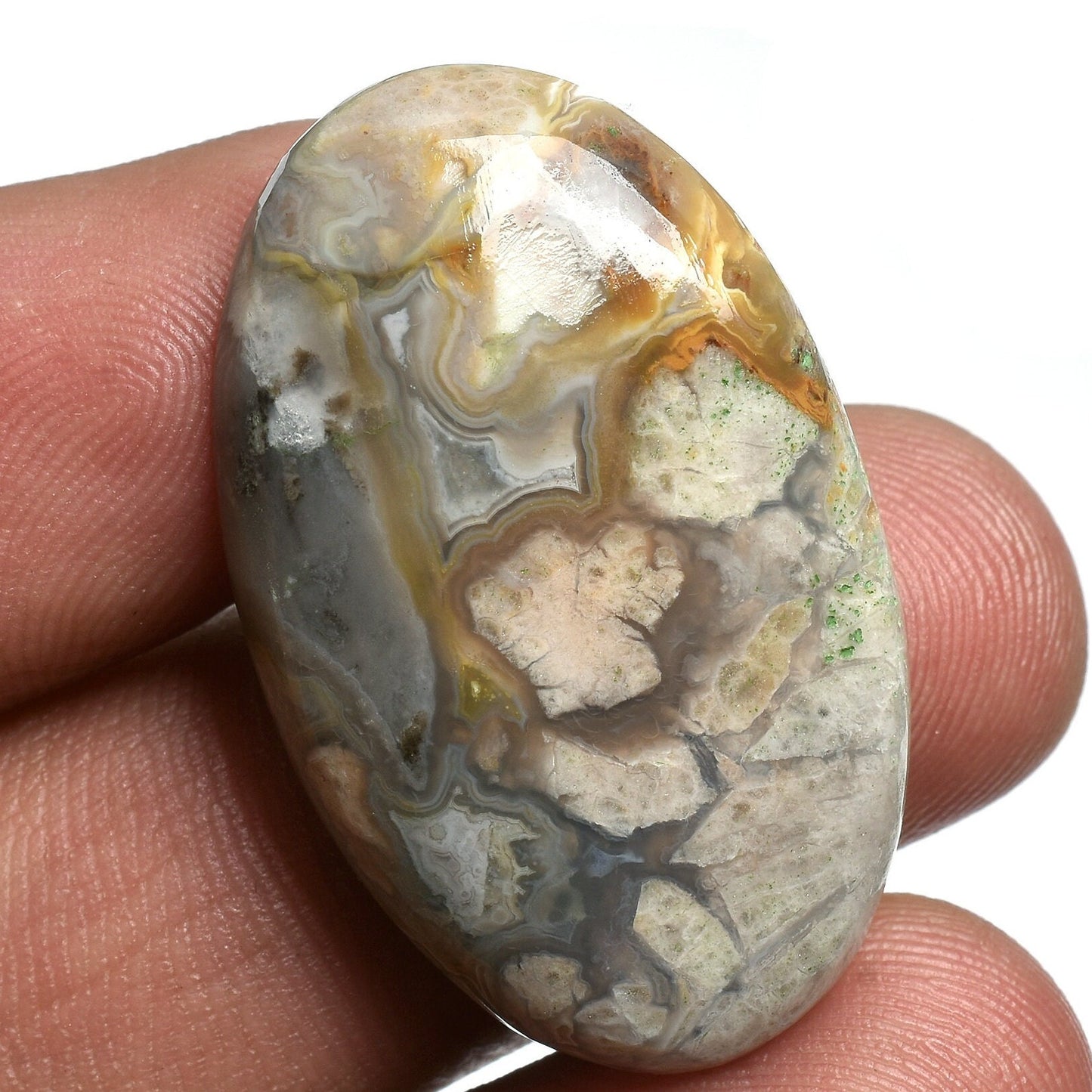 Mexican Natural Crazy Lace Agate Cabochons - Hand-Polished Wholesale Smooth Gemstone