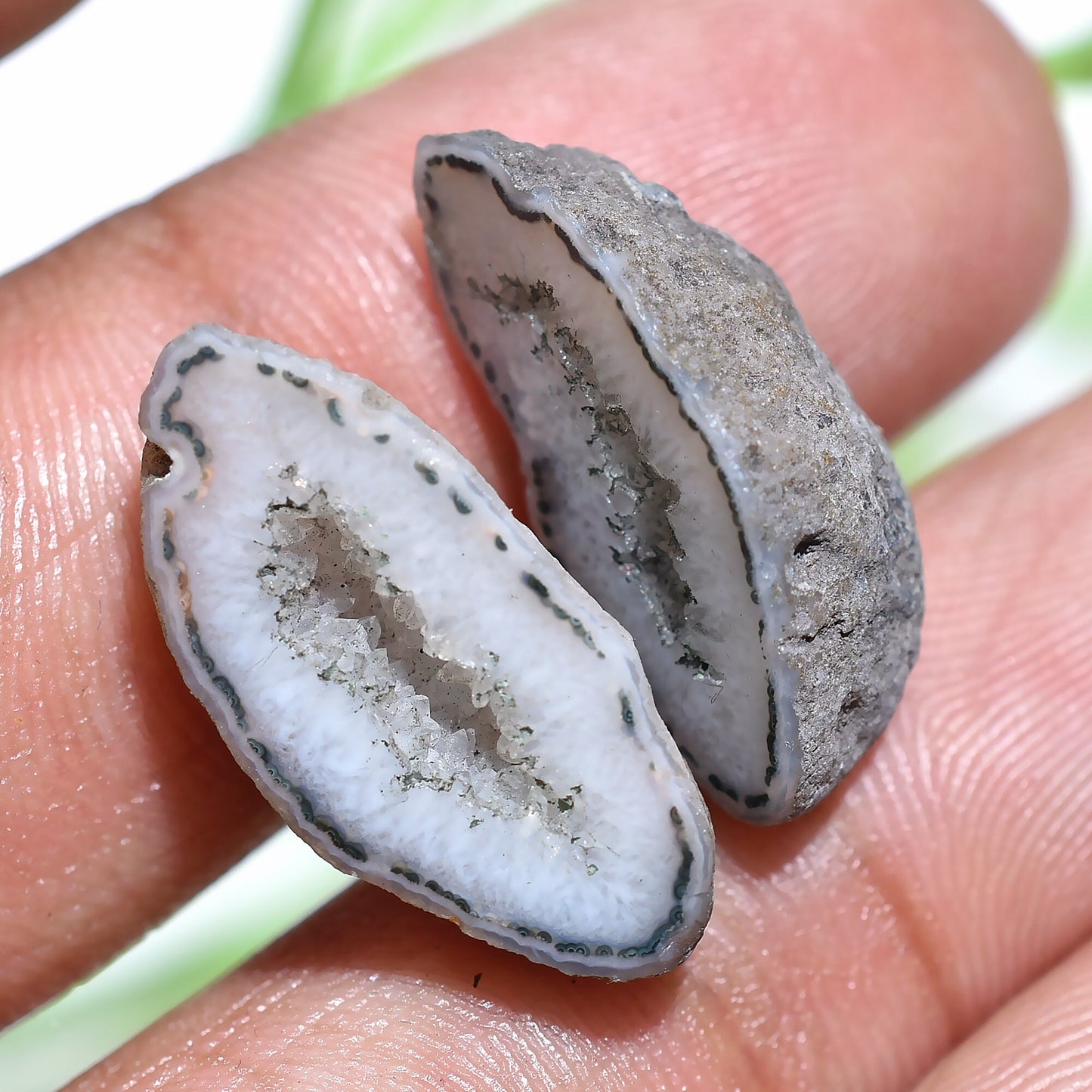 Sparkling Solar Quartz Druzy Earring Pair - Natural Brown & White Stone for Jewelry