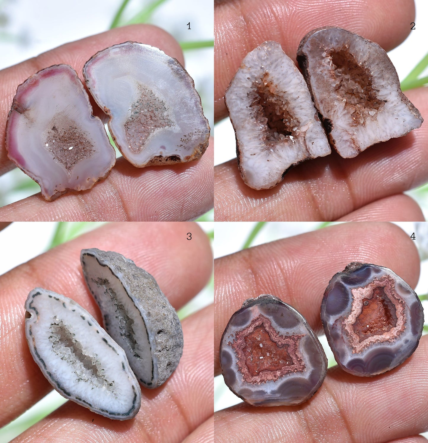 Sparkling Solar Quartz Druzy Earring Pair - Natural Brown & White Stone for Jewelry