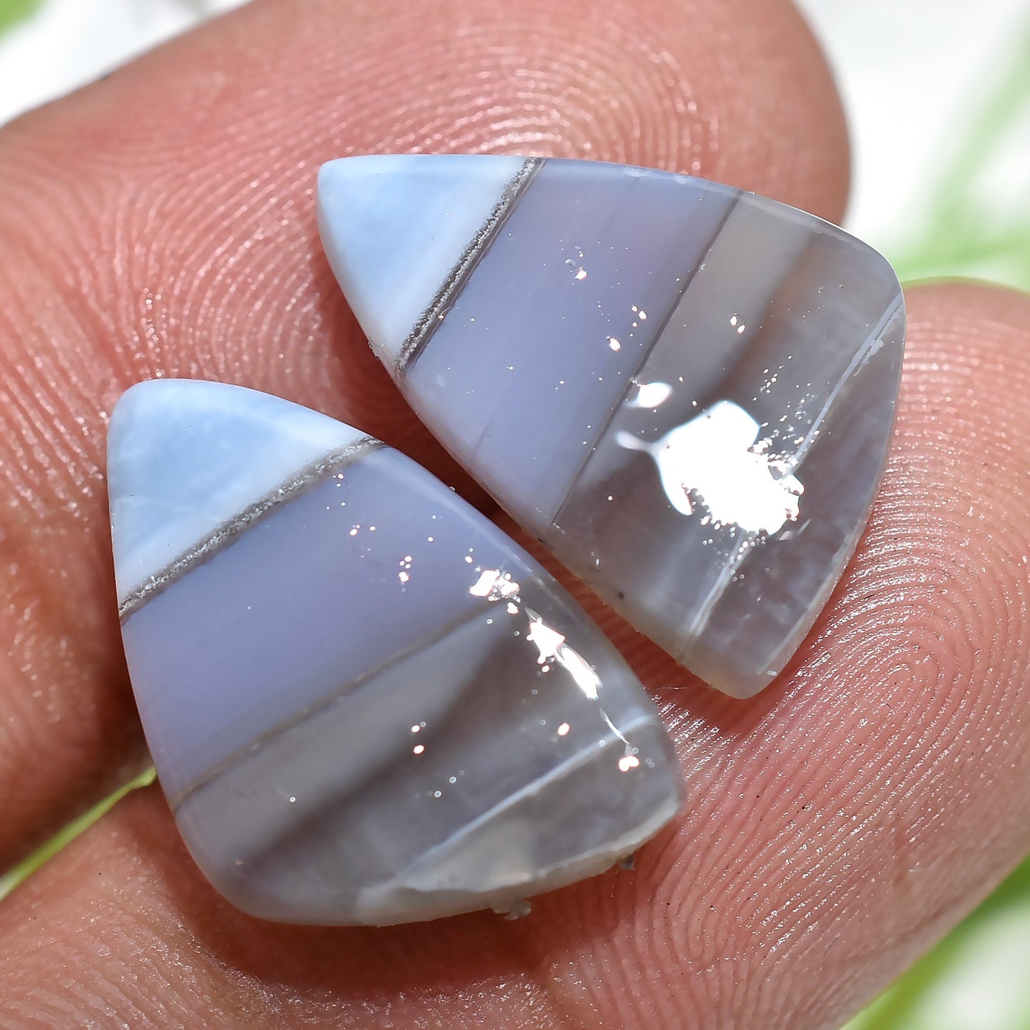 Natural Owyhee Blue Opal Fancy Pair – Perfect Earring Cabochons