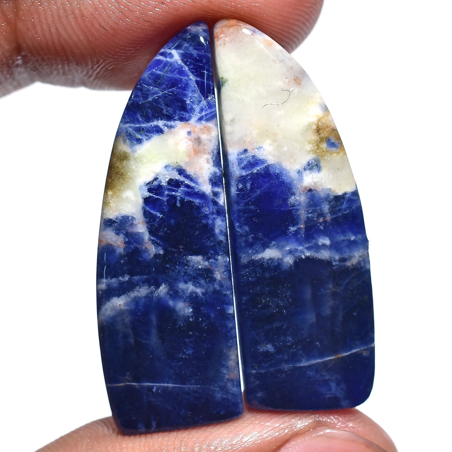 Sodalite Rectangle Loose Pair – Matched Fancy Cabochons for Earrings & Jewelry