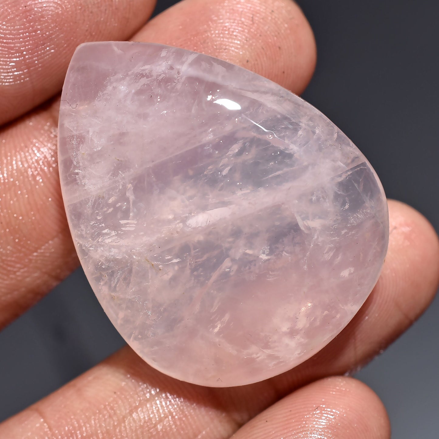 Attractive Natural Pink Rose Quartz Gemstones - Assorted Pear & Oval Quartz Cabs