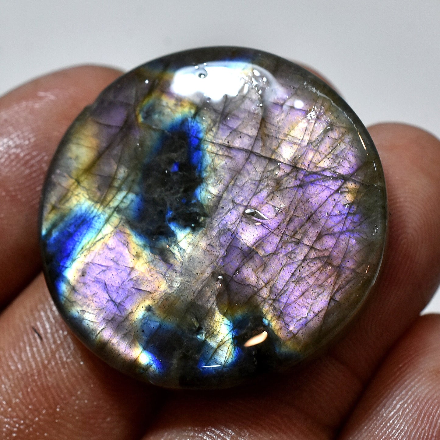 Flashy Purple Fire Labradorite Cabochon – Unique Gemstone for Jewelry Making